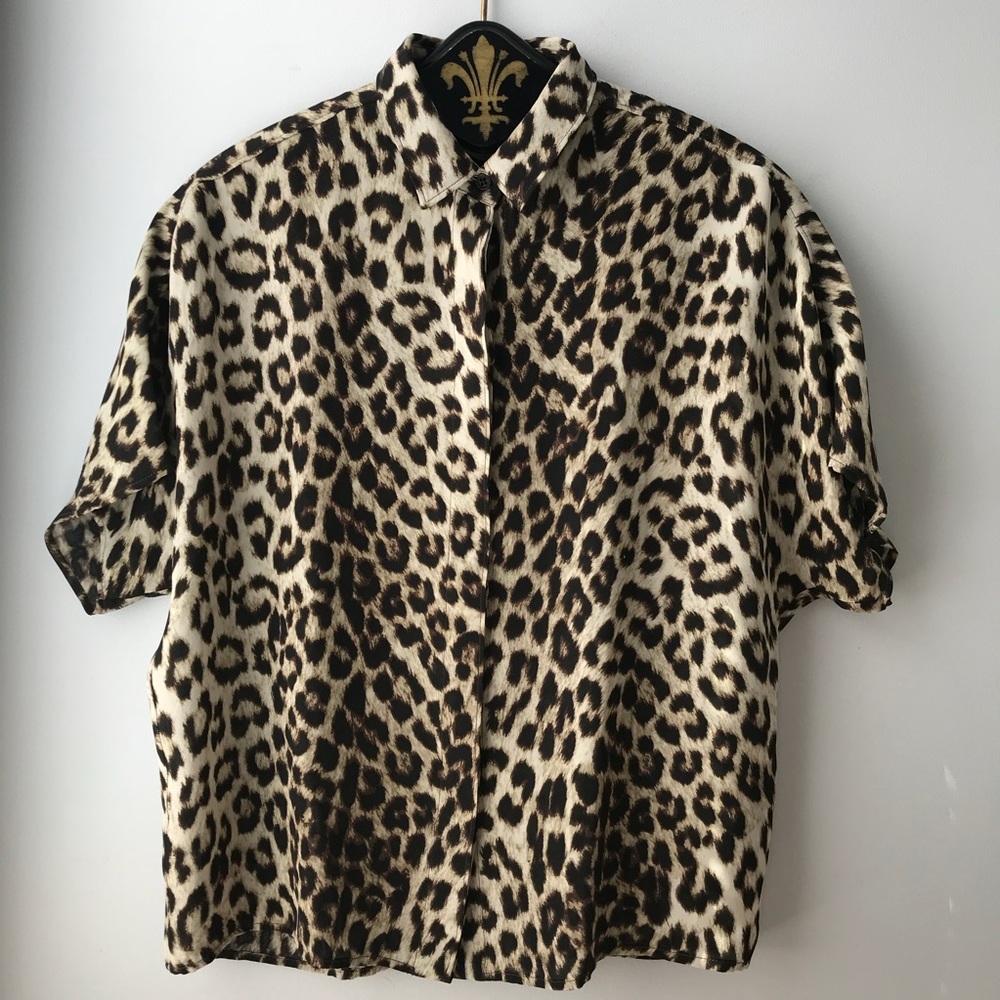 Rag & Bone Silk Leopard Print Shirt Like New S